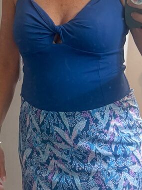Lilly Pulitzer Royal Blue Twist-Keyhole One-Piece